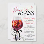 Invitation Sangria & Sass Fête des mariées Perles et arc (Devant)