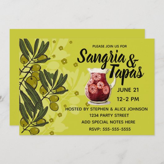 Invitation Sangria & Tapas Party (Devant / Derrière)