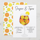 Invitation Sangria & Tapas Spanish Cocktail Anniversaire (Devant / Derrière)