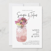 Invitation Sangria & Tapas Summer Cocktail Party rose vif (Devant)