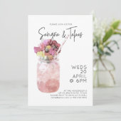 Invitation Sangria & Tapas Summer Cocktail Party rose vif (Debout devant)