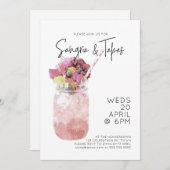 Invitation Sangria & Tapas Summer Cocktail Party rose vif (Devant / Derrière)