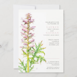 Invitation Sangsues d'ours Acanthus mollis mariage d'aquarell