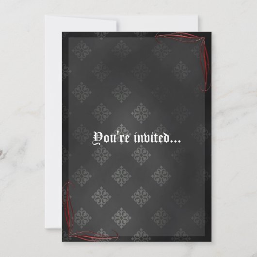 Invitation Sanguinaire Vampire Goth Mariage (Devant)