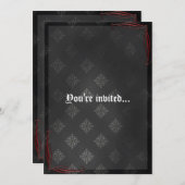 Invitation Sanguinaire Vampire Goth Mariage (Devant / Derrière)