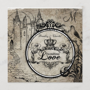 Invitation sans conditions de mariage d'amour de