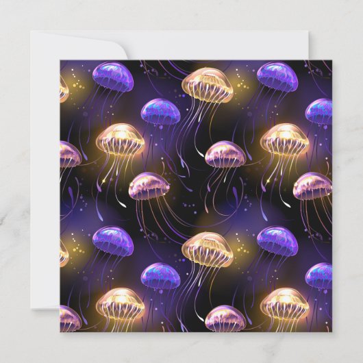 Invitation Sans couture avec des méduses lumineuses (Devant)