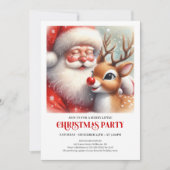Invitation Santa and Rudolph Magical Christmas Party Invite (Devant)