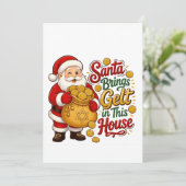 Invitation Santa apporte de l'argent dans cette maison Christ (Debout devant)