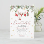 Invitation Santa aquarelle bébé hiver  maman future Maman (Debout devant)