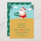 Invitation Santa at beach (Devant / Derrière)