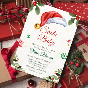 Invitation Santa Baby a une fête de Noël pour bébé