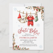 Invitation Santa Baby Baby Shower (Devant)