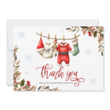 Santa Baby Baby Shower Thank You Card