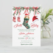 Invitation Santa Baby Christmas Baby Shower (Debout devant)