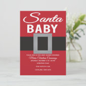 Invitation Santa Baby Christmas Time Baby Shower (Debout devant)