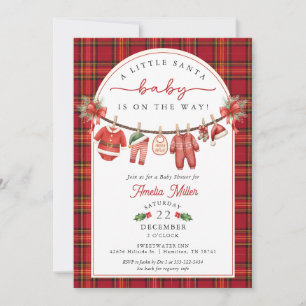 Invitation Santa Baby en route Baby Linge Bébé Shower