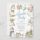Invitation Santa Baby Fête de Bébé Noël (Devant)