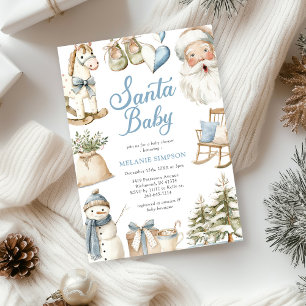 Invitation Santa Baby Fête de Bébé Noël