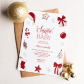 Invitation Santa Baby Shower Christmas Festive