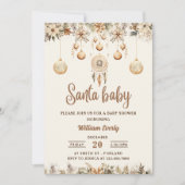 Invitation Santa Bébé Noël Floral Fête de bébé de Noël (Devant)