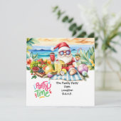 Invitation SANTA CLAUS à Hawaii Beach pour Noël (Debout devant)