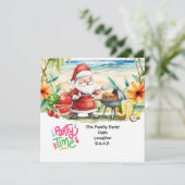 Invitation SANTA CLAUS à Hawaii Beach pour Noël (Debout devant)