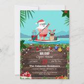 Invitation Santa Claus and His Pug on a surfboard (Devant)