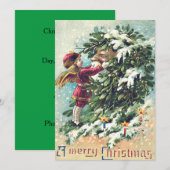 Invitation Santa Claus Angel Cherub Mistletoe (Devant / Derrière)