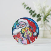 Invitation SANTA CLAUS AVEC VIOLIN - NOËL PARTY Gold (Debout devant)