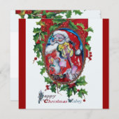 INVITATION SANTA CLAUS AVEC VIOLIN - PARTI NOËL (Devant / Derrière)