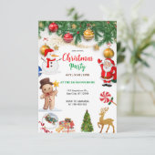Invitation Santa Claus Christmas Party (Debout devant)