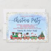 Invitation Santa Claus Enfants Train de Noël Fête (Devant)