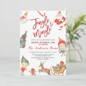 Invitation Santa Claus Jingel & Mingle Christmas Party Invit (Debout devant)