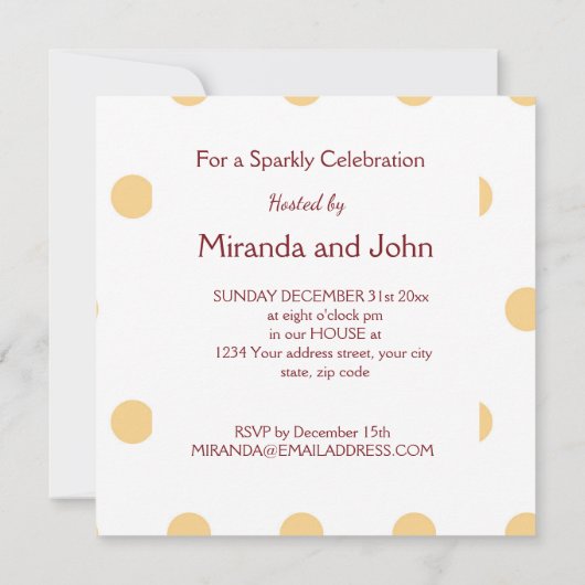 Invitation Santa Claus Joyeux Nouvel An or personnalisé (Dos)