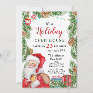 Invitation Santa Claus Noël Maison Ouverte En