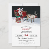 Invitation Santa Claus on sleigh with presents (Devant)