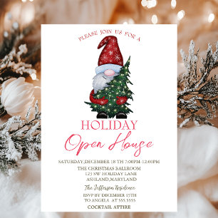 Invitation Santa Claus Pine Tree Maison ouverte