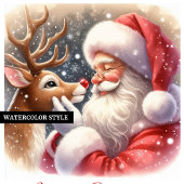 Invitation Santa Claus Rudolph Christmas Joyful Winter Party