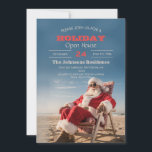 Invitation Santa Claus se détendre sur le transat<br><div class="desc">santa claus drôle,  boire cocktail soleil été,  père joyeux fauteuil de fête,  resort heureux sable merry,  mer mer Noël vacances,  man xmas tropical,  plage santa claus</div>