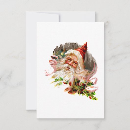 Invitation Santa Claus victorien rose (Devant)