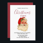 Invitation Santa Claus Vintage Retro Red Christmas Party<br><div class="desc">Vintage Père Noël,  rétro,  rouge,  fête de Noël personnalisée,  invitations festives. Invitations de Noël Budget.</div>
