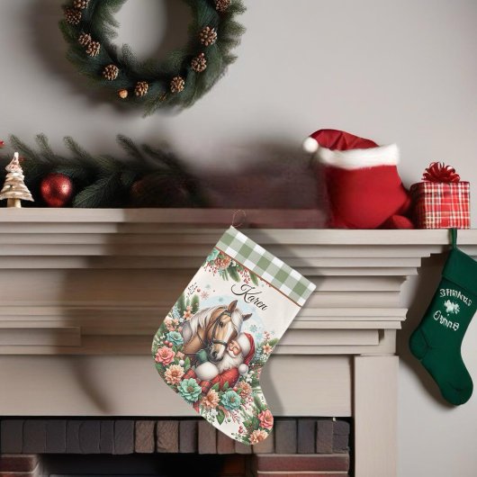 Invitation Santa Clause Avec Cheval Noël