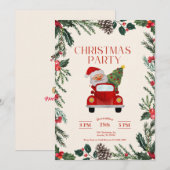 Invitation Santa Fête de Noël (Devant / Derrière)