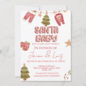 Invitation Santa Girl Boy Holiday Baby Shower   (Devant)