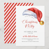 Invitation  Santa Hat Christmas Holiday Party (Devant / Derrière)