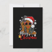 Invitation Santa Hat Shirt Black African Girl Ameri (Devant)