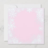 Invitation Santa Hat Snowflakes Filles Baby shower de Noël (Dos)