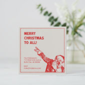 Invitation Santa: "Joyeux Noël à tous!" Fête (Debout devant)