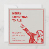 Invitation Santa: "Joyeux Noël à tous!" Fête (Devant)